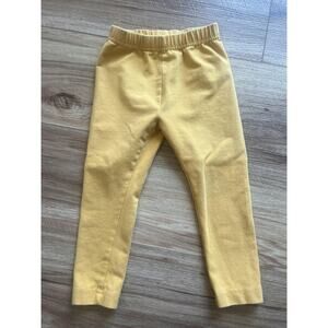 Hanna Andersson Pants Girls 3T 90 Yellow Leggings Cotton Stretch Basics